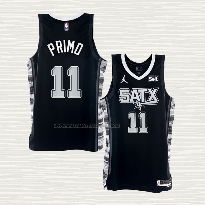 Camiseta Joshua Primo NO 11 San Antonio Spurs Statement 2022-23 Negro